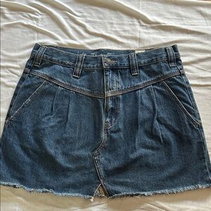 Free People Dark Blue Denim Mini Skirt